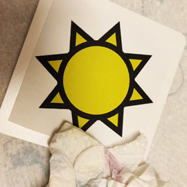 Tesseris jeu de cartes soleil jaune prototype